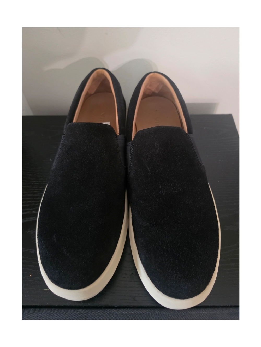 Vince Blair Suede Black Slip On Sneakers Women's 9.5 EUC